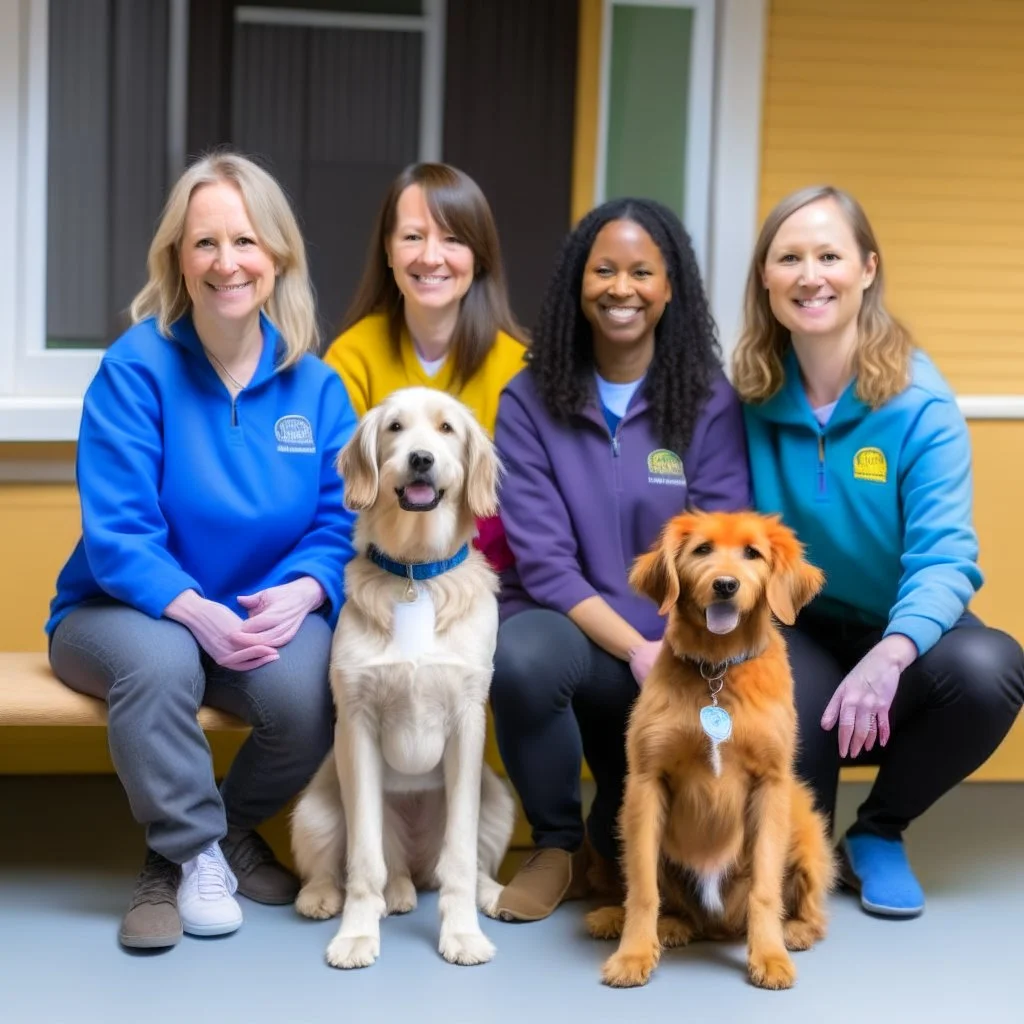 dogdaycare 4person group photo staff