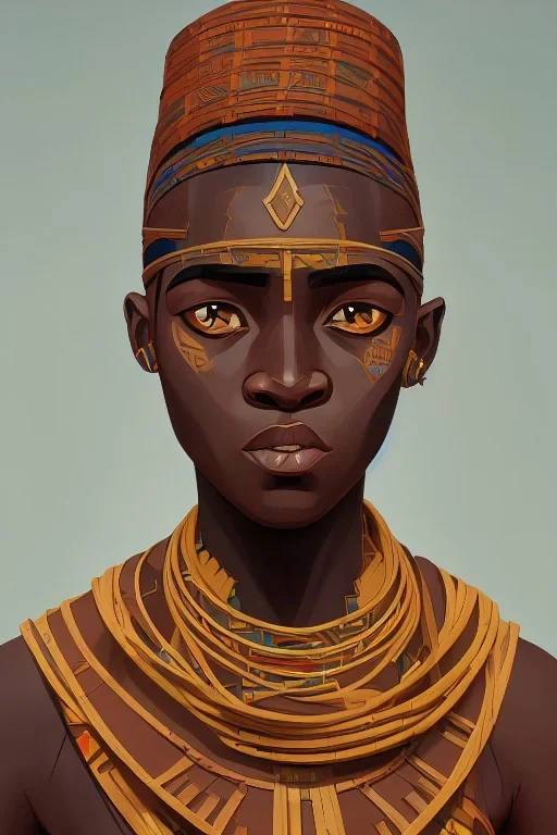 african portrait, ancient egypt, zulu, scaffolding, high detail