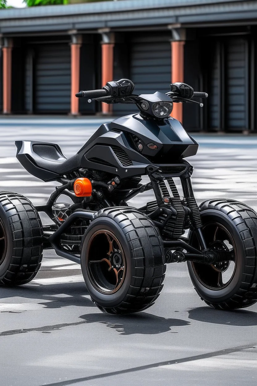 Advanced motorcycle with four wheels