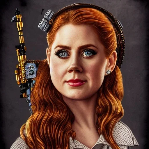 Drawing of amy adams, lego, steampunk, detailed, 8K