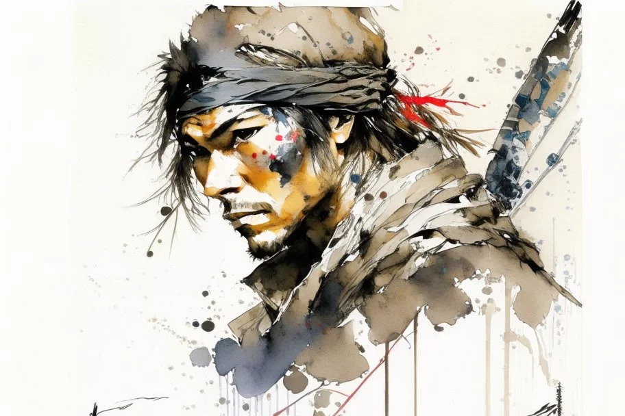 Portrait of a Sparrow watercolour Yoji Shinkawa in style high_quality_art. Ru dalle