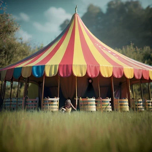 Ultra realistic circus scene. Sweet hair monster. night, smooth color, waist up view, Wes Anderson style, dark ambient, highly detailed, concept art, unreal engine 5, god rays, ray tracing, RTX, lumen lighting, ultra detail, volumetric lighting, 3d, finely drawn, high definition, high resolution.