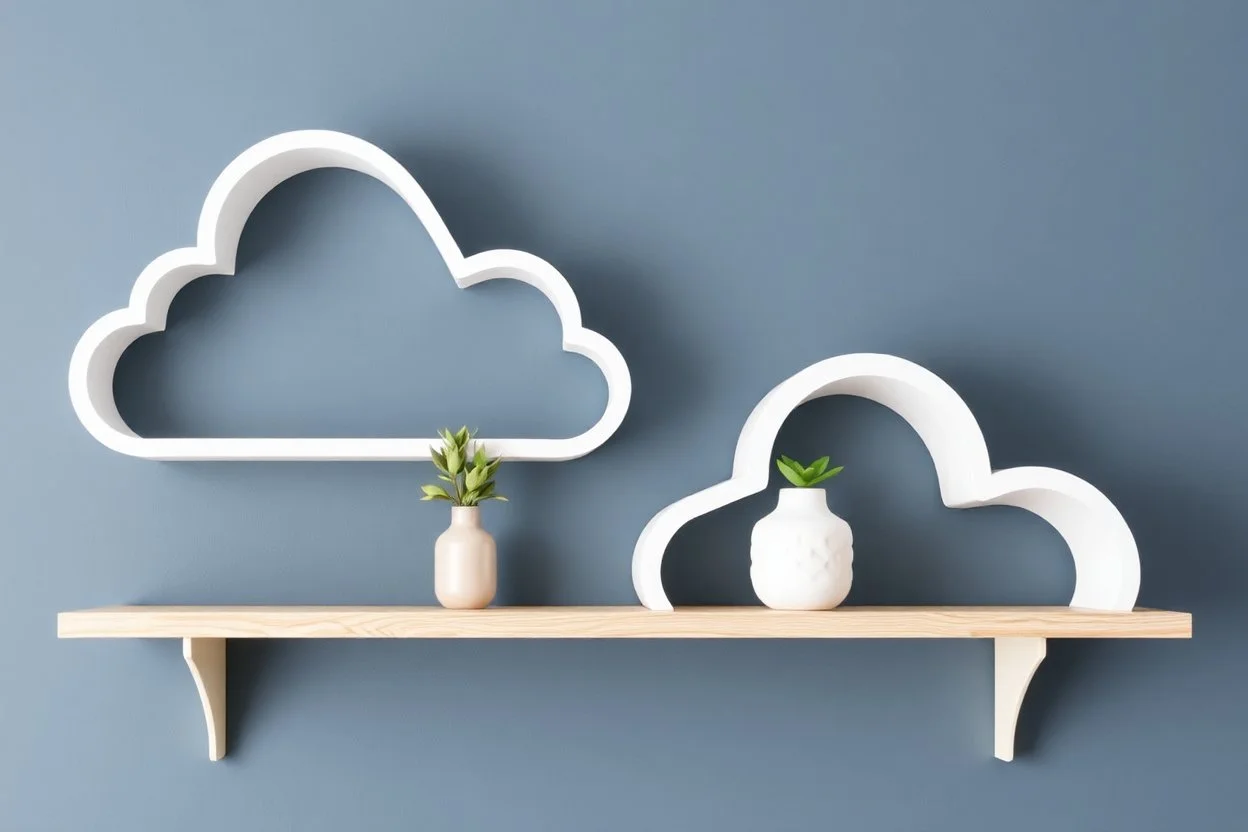 shelf brackets shaped like clouds
