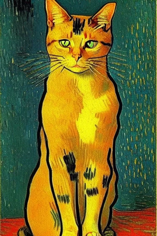 Portrait of a cat by Van Gogh