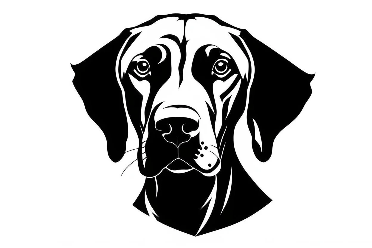 Weimaraner clipart style simple stencil