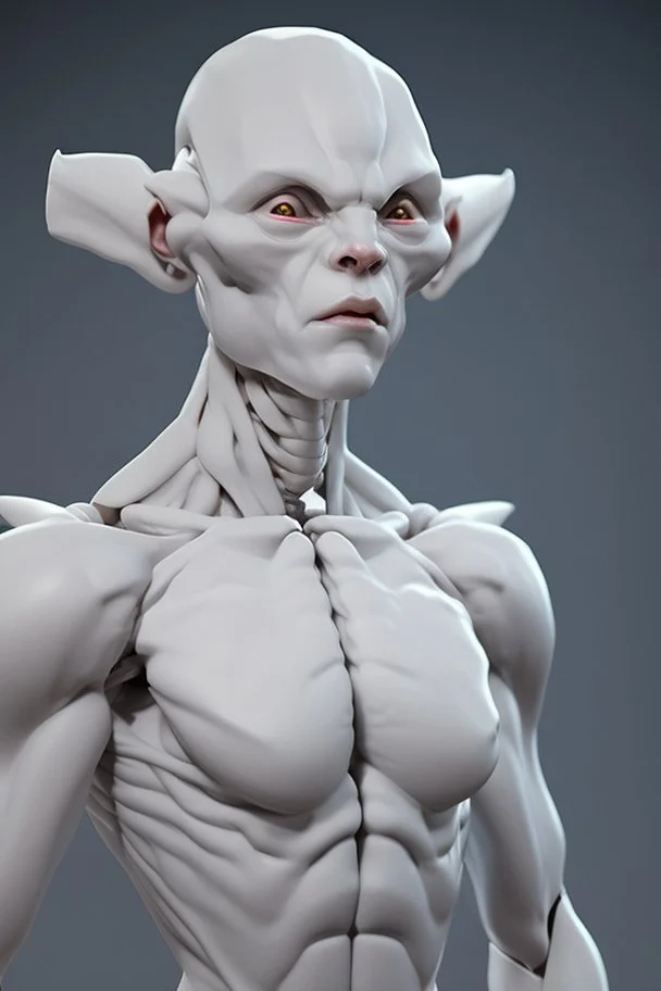 White humanoid creature, sharp, extremely high detail, 4k uhd