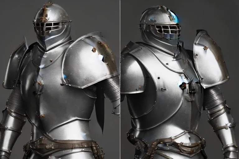 shining medieval knight armor pieces, majestic, great pose, realistic, detailed, metallic, digital painting, Unreal Engine 5