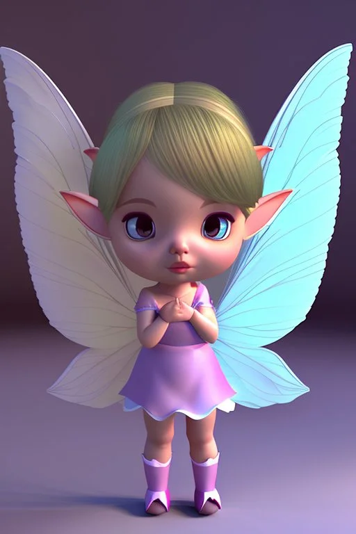 Cute 3d animation girl fairy with elf ears