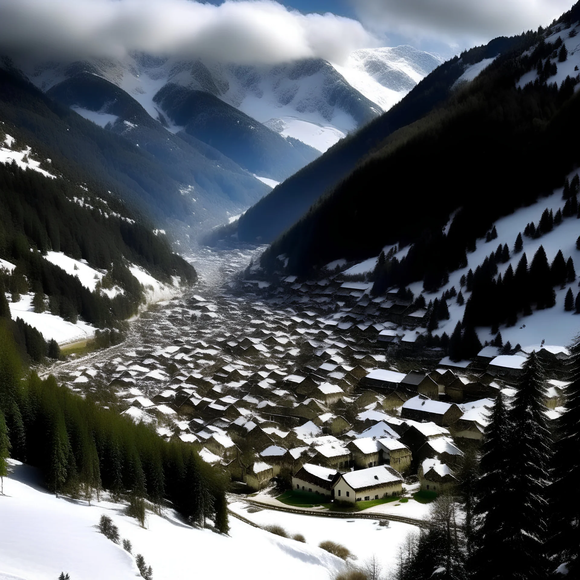 switzerland valley city snow