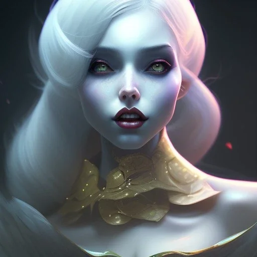 a portrait of a beautiful vampire Mavis Dracula art by lois van baarle and loish and ross tran and rossdraws and sam yang and samdoesarts and artgerm, digital art, highly detailed, intricate, sharp focus, Trending on Artstation HQ, deviantart, unreal engine 5, 4K UHD image