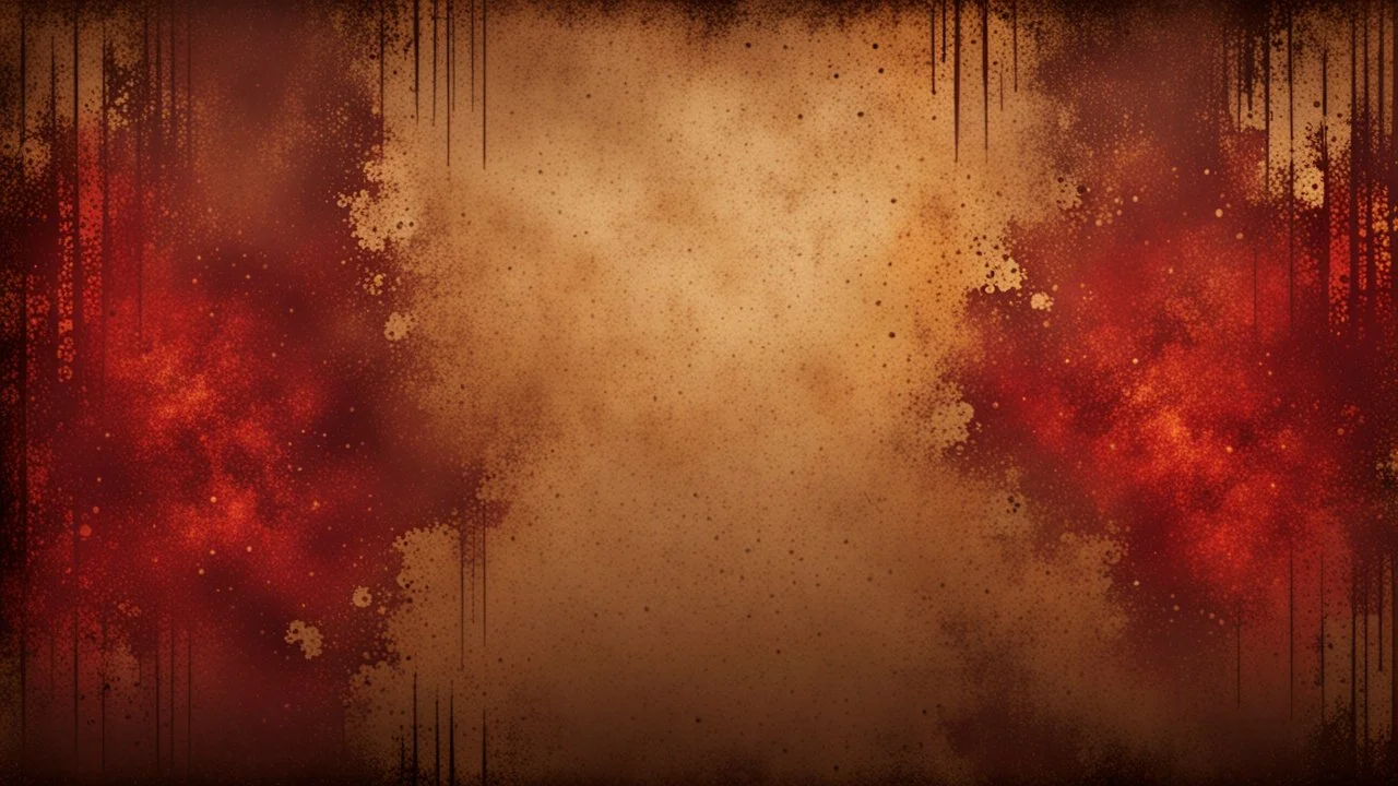 Hyper Realistic Brown, Red & Maroon Grungy-Texture With Glowing-Golden Embers on Grungy Retro-Background.