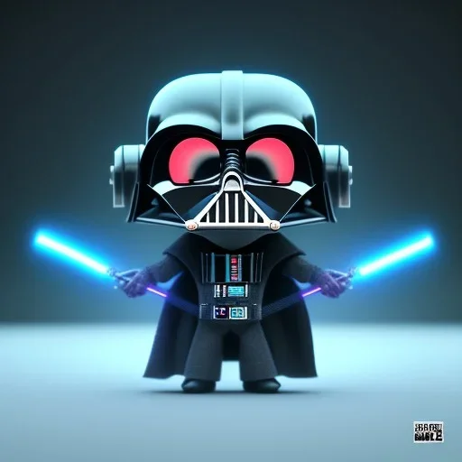 tiny cute {Darth Vader} toy, standing character, soft smooth lighting, soft pastel colors, skottie young, 3d blender render, polycount, modular constructivism, pop surrealism, physically based rendering, square image