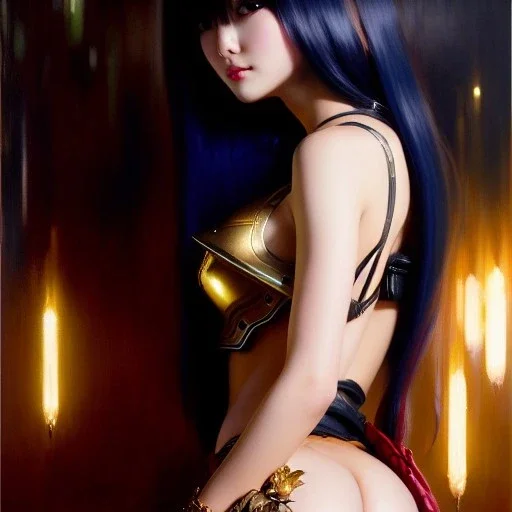 portrait beautiful face -Haxxor Bunny, Honkai Impact 3rd-,busty,ancient metal armor balanciaga fashion clothe painting by gaston bussiere, greg rutkowski, yoji shinkawa, yoshitaka amano, tsutomu nihei, donato giancola, tim hildebrandt, oil on canvas, cinematic composition, extreme detail,fit full head inside picture,16k