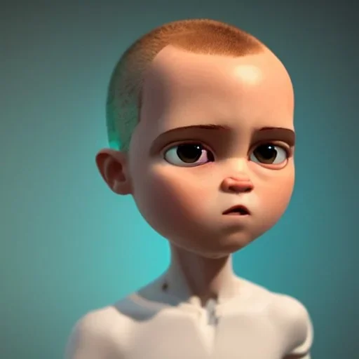 humanoid, man face, short hair!!!, boss baby, anatomically correct, futuristic, glowing details!, symmetrical, unreal engine, ray tracing, 8 k, uhd, ultrarealistic, clear, sharp, highly detailed "8 k, trending on artstation, uhd, manized humanoid robot made of steel, boy face,glowing lights, magic details!!!,"