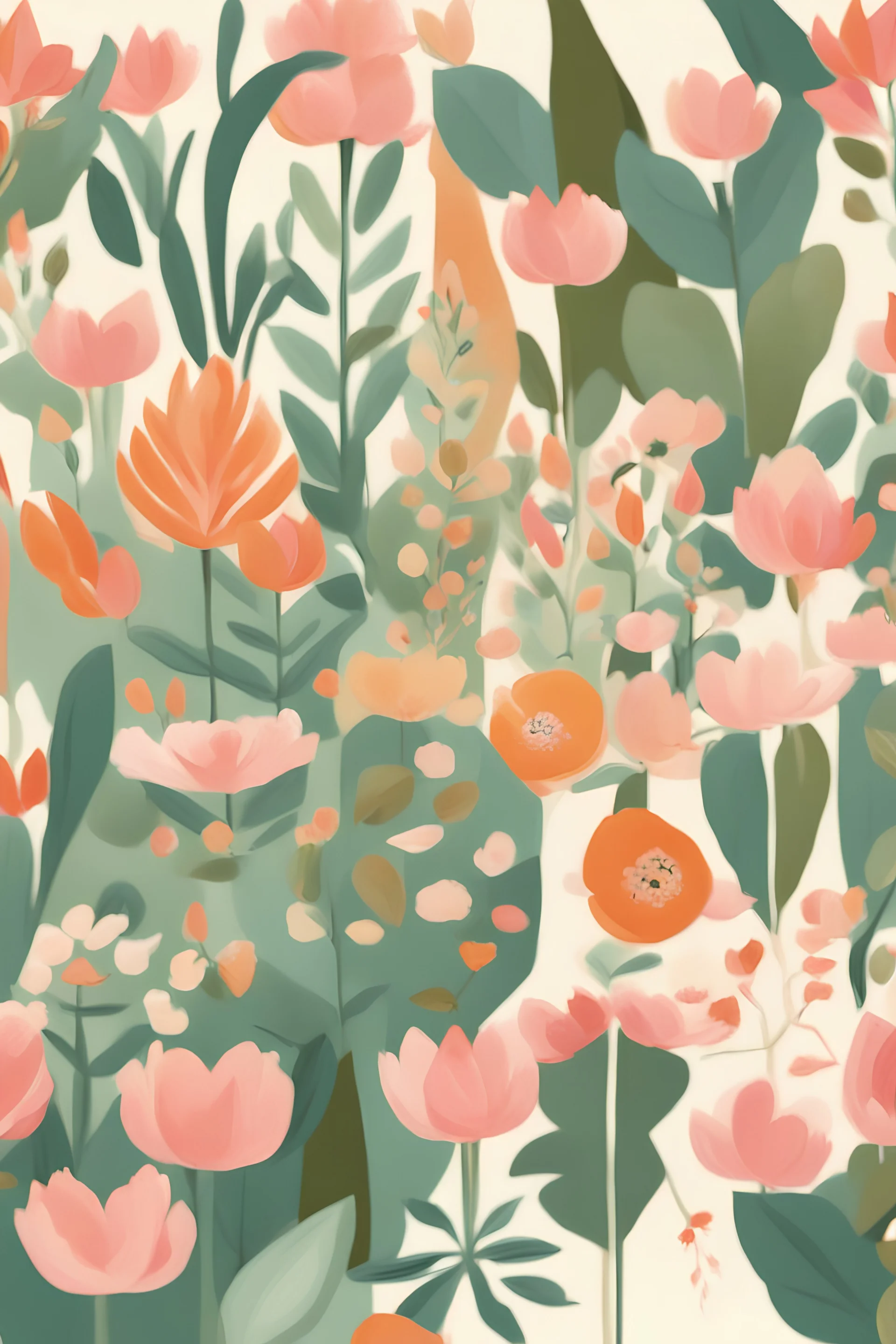 Generate a gouache illustration that's resonant of growth and thriving and femininity. Use landscape elements