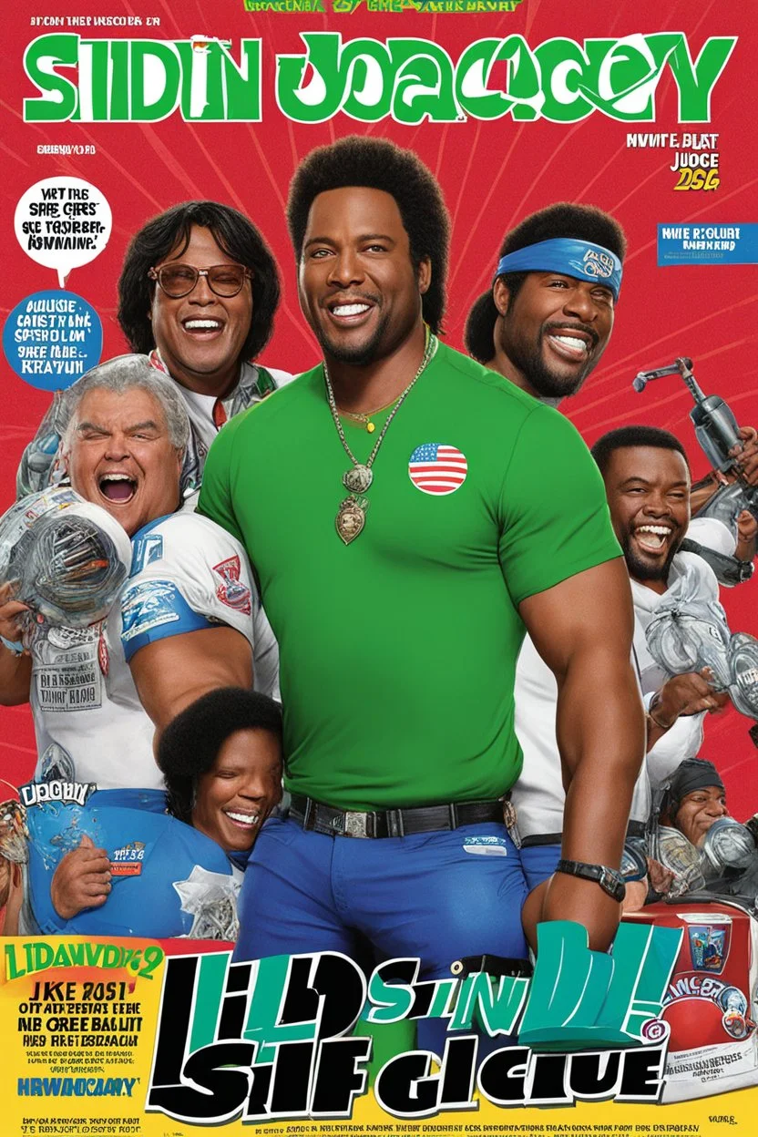 SNIFIIN'GLUE magazine cover by ike Judge for a special issue #314 (March 2026) on the movie Idiocracy (2006), guest star: the green bottle of Brawndo is good for health!