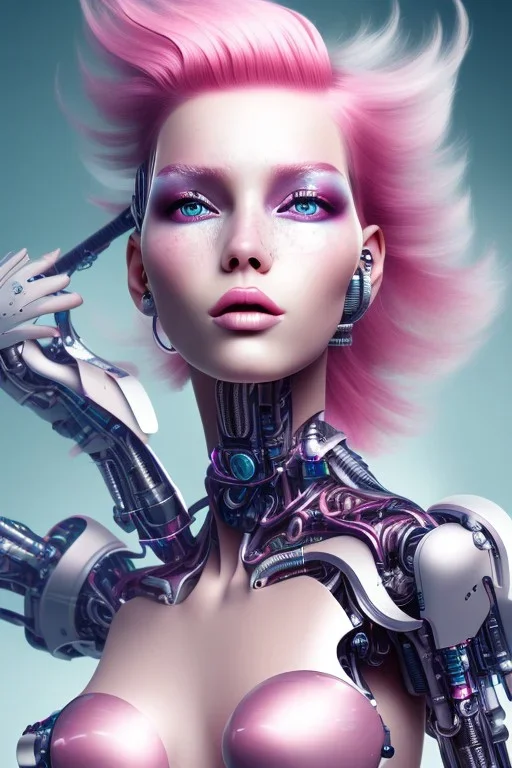 cyborg, pink hair, sexy, perfekt, real, dream