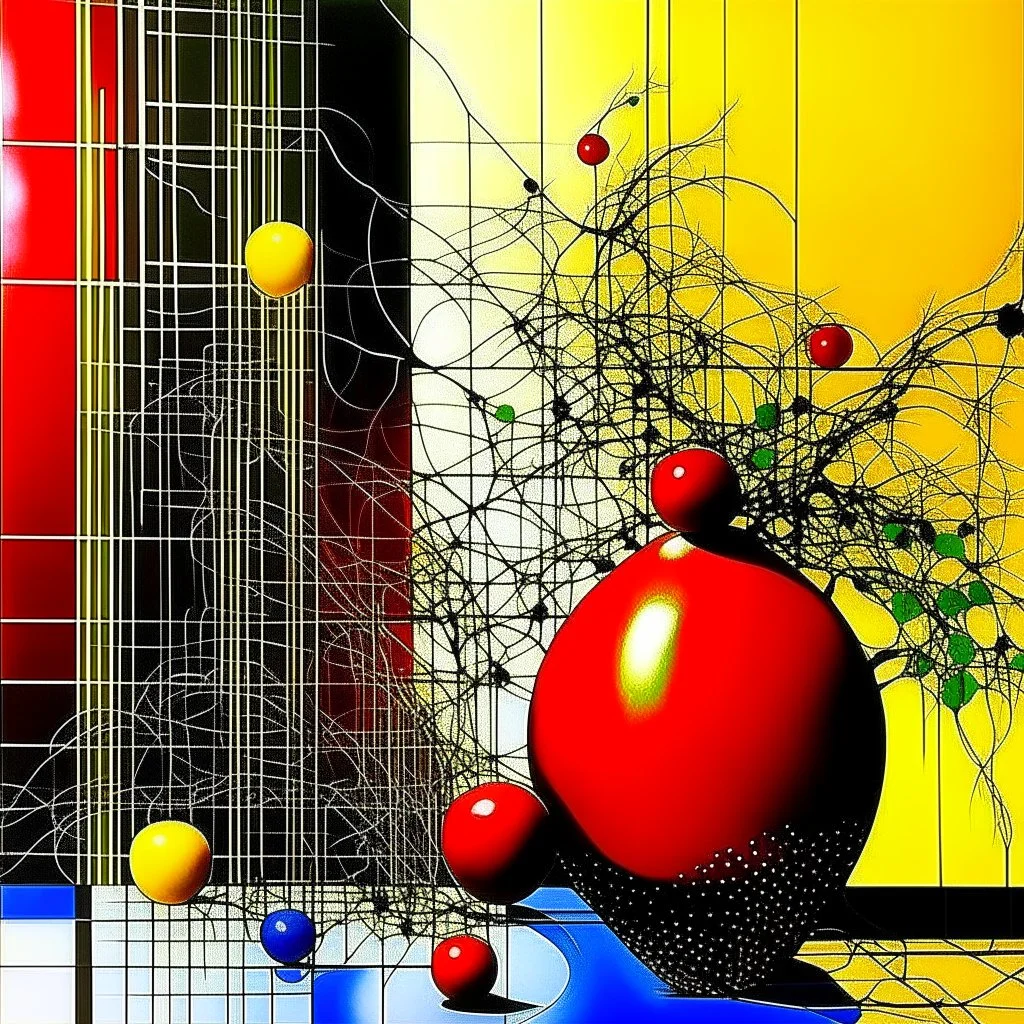 Global warming graph schema, abstract surrealism, by Graham Sutherland and Arthur Secunda, silkscreened mind-bending illustration; asymmetric, Braille art, warm colors, dark shine, by norman Bel Geddes, saturated colors, morse code Matrix vertical artifacts