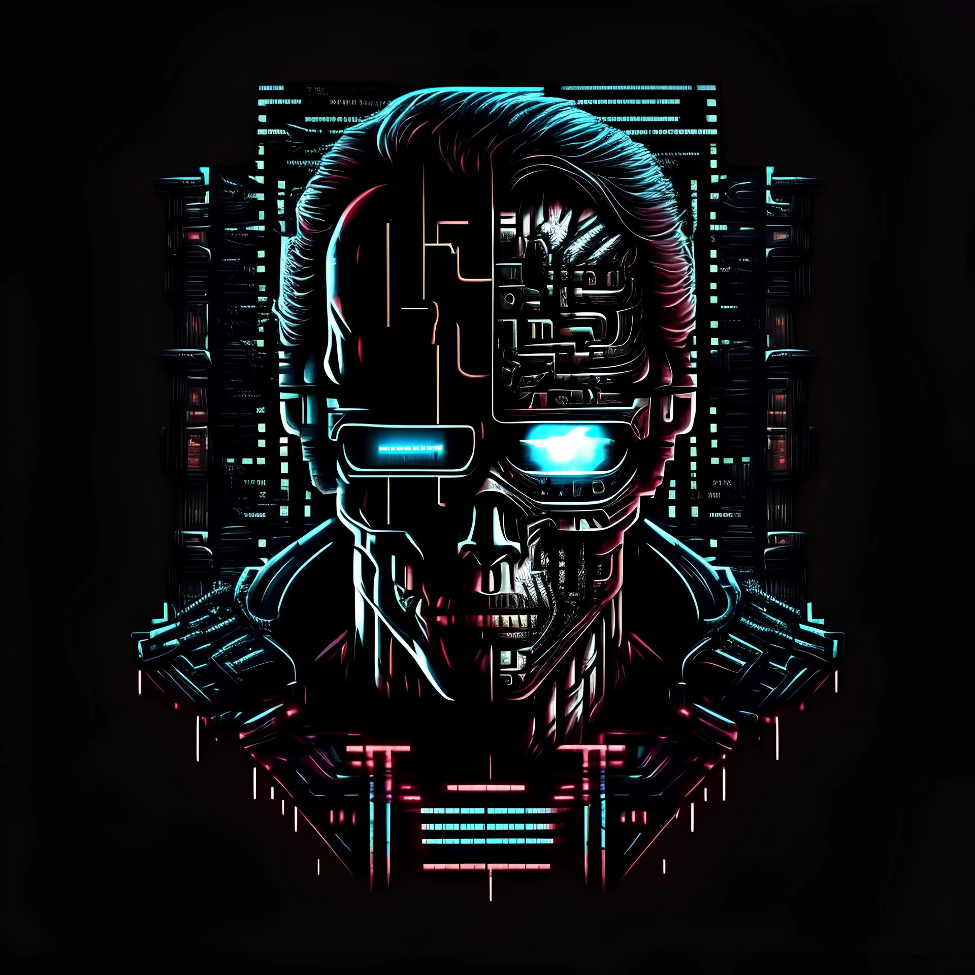 create a terminator logo of ai inside terminal