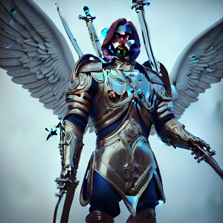 Archangel Michael with sword , unreal 5, octane render, cinema4d, dynamic lighting, soft lighting, 4k, redshift render, highly detailed, hyper realistic