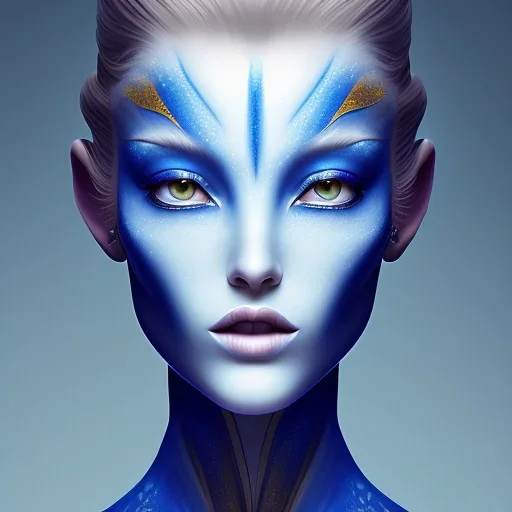 Blue Wearing make up avatar pandora