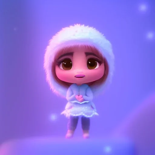 3d animation style, cute kawaii chibi styled anthropomorphic dragon, cozy winter setting, holding a present, soft lightning