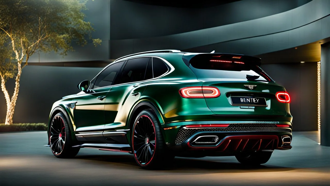 Mansory Bodykit Bentley Bentayga GT Electric rear lights, rear view, desktop wallpaper, 4K, Cinematic