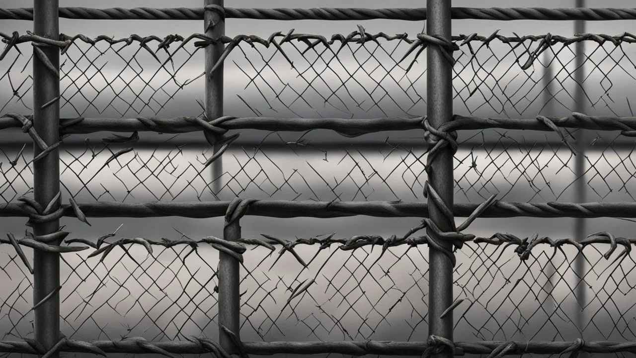 Hyper Realistic barbed fence