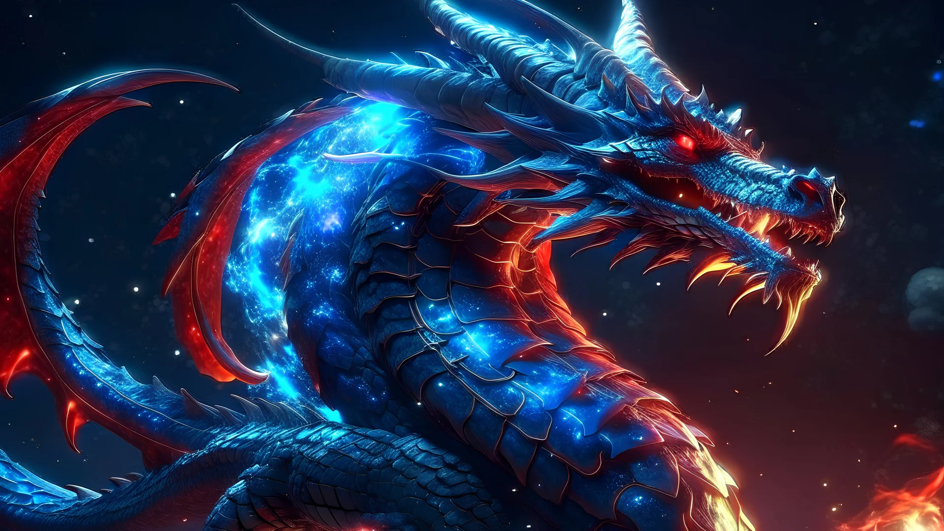 Powerfull Dragon 8K High Quality, Cosmic Astrology Background
