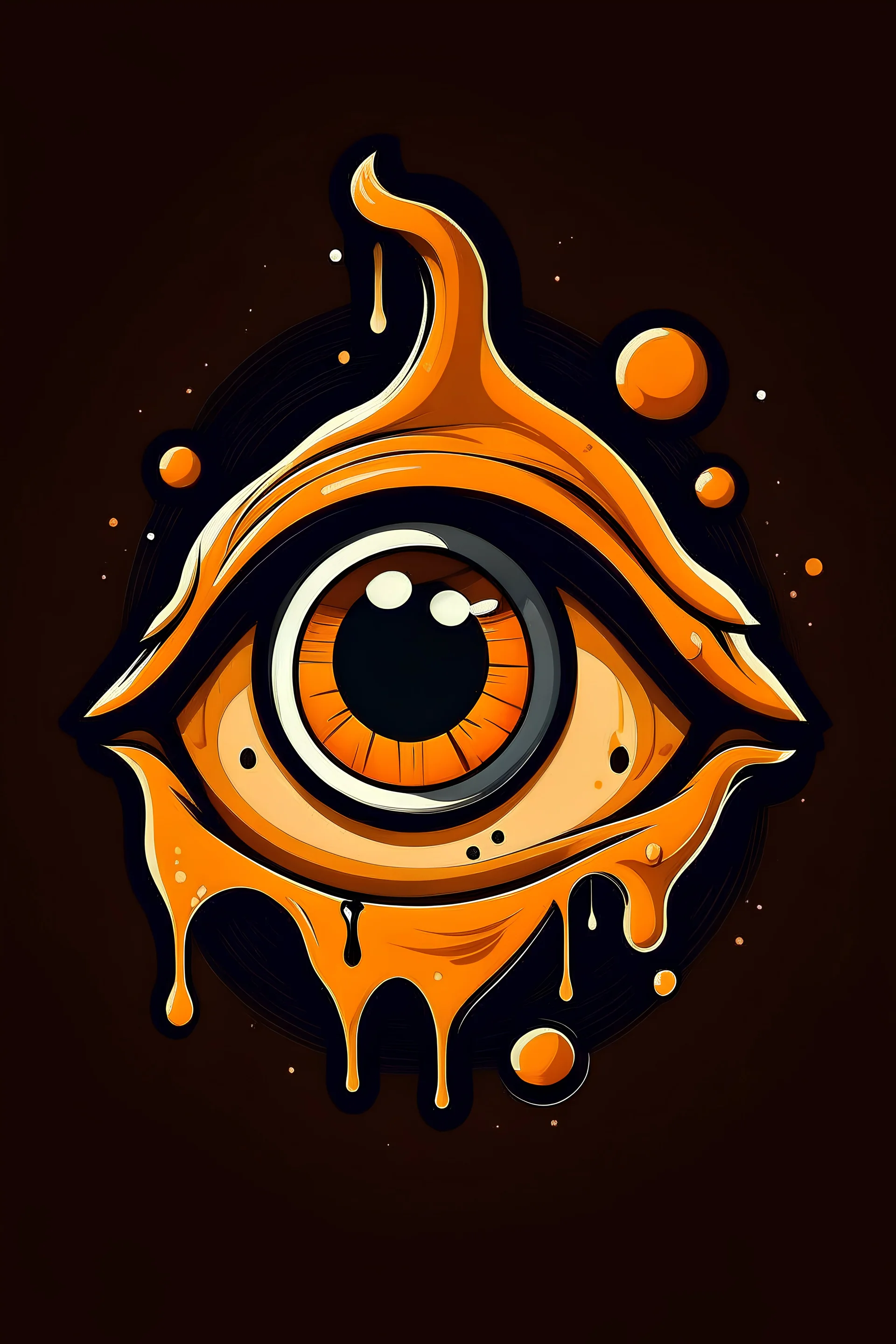 creative logo combining an eye and durty sauce food elements