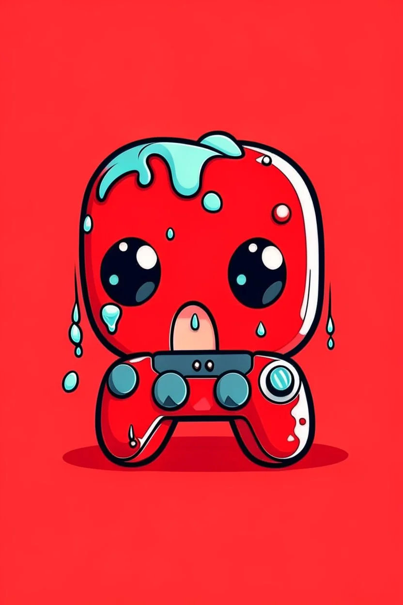 cute red xbox controller crying