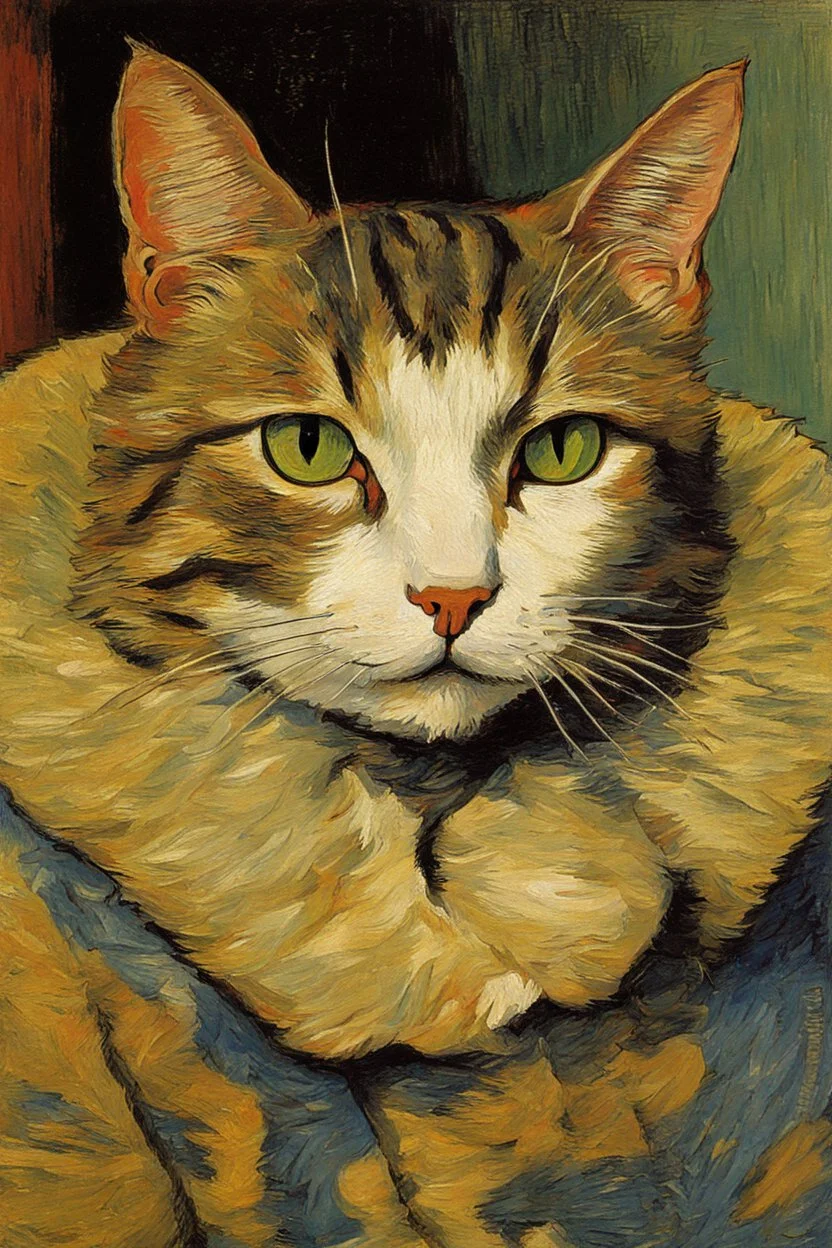 Portrait of a cat by Van Gogh