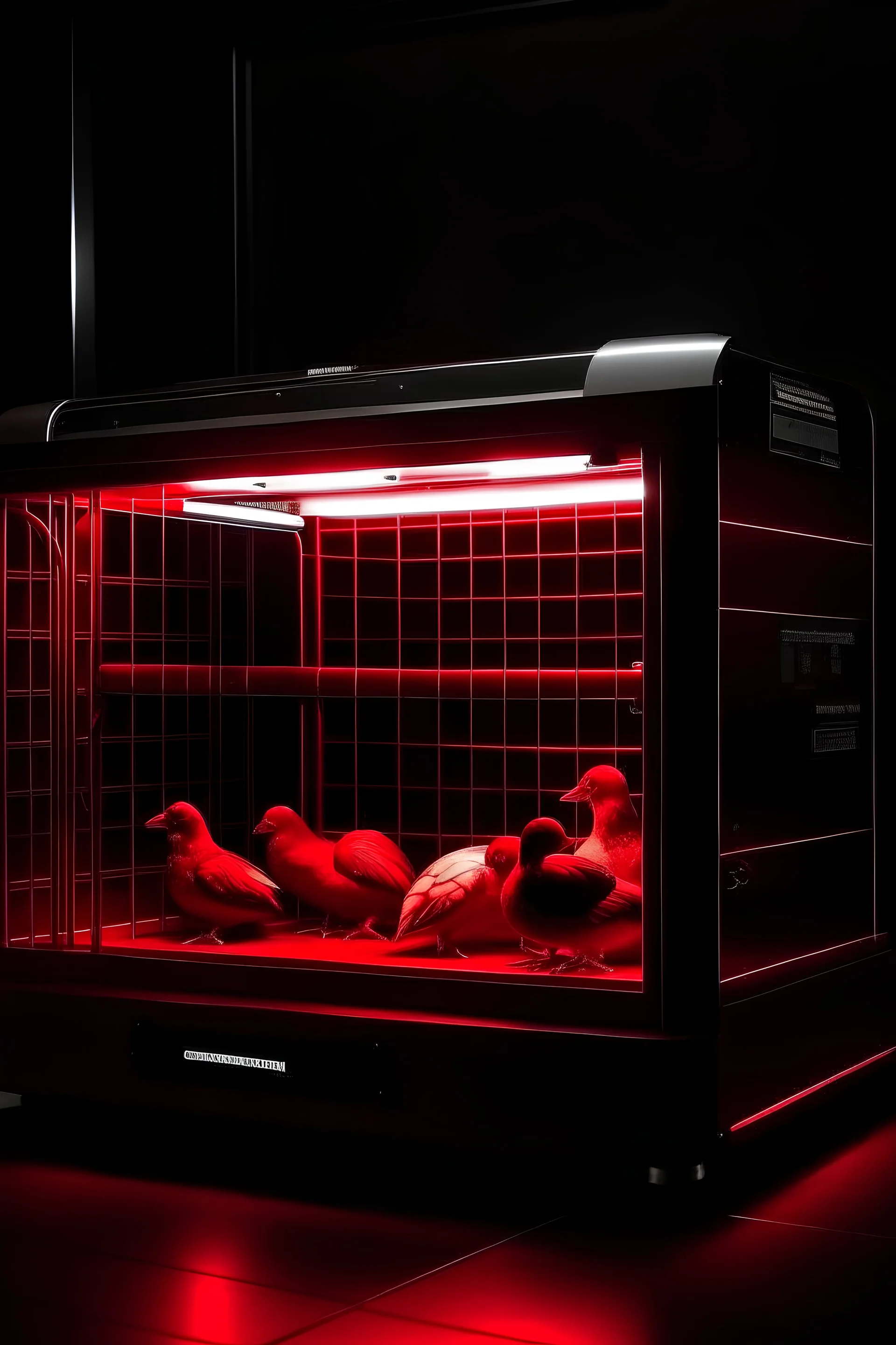 red incubator in dark room that make you change species