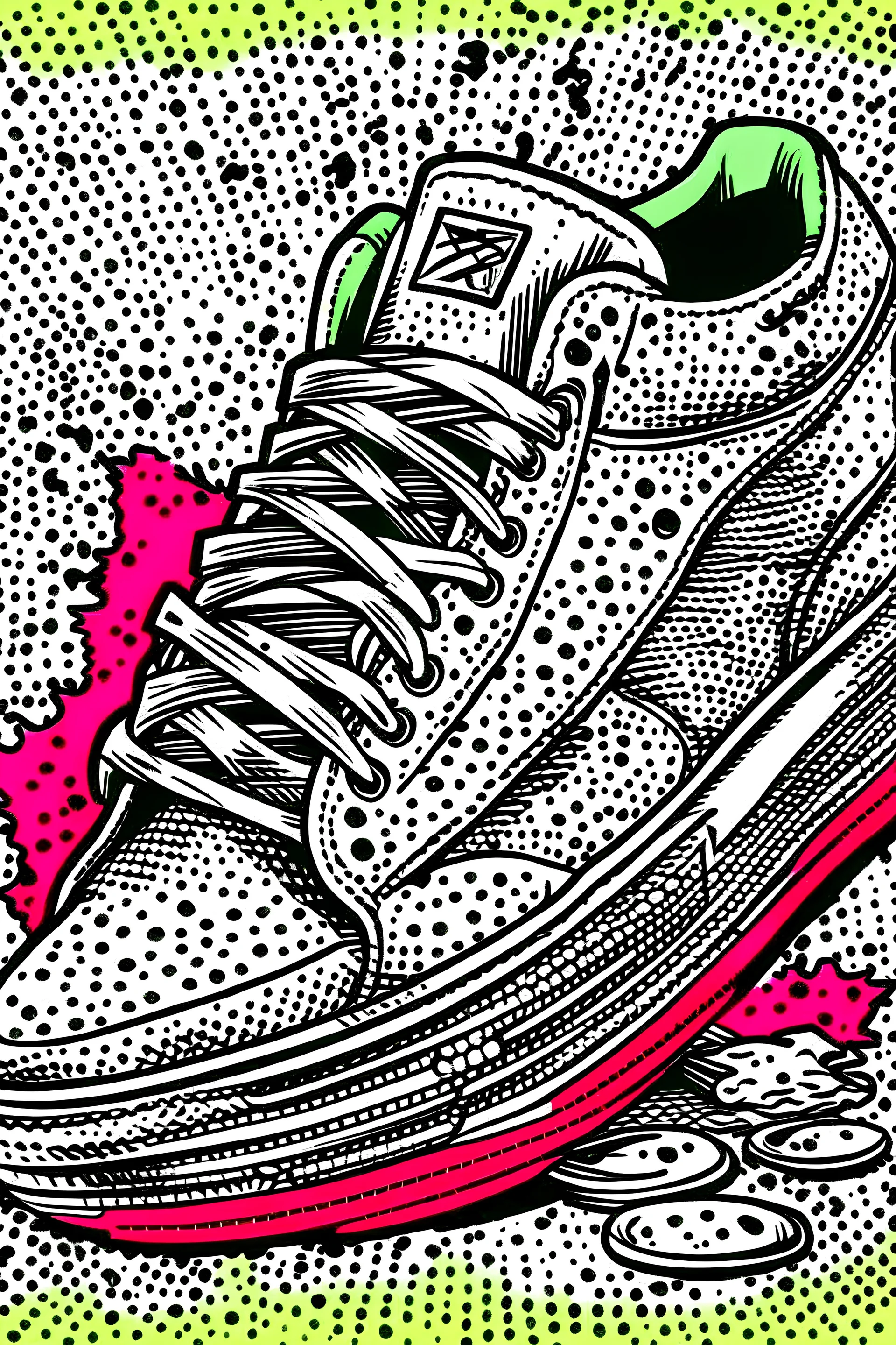 sneaker, comic style