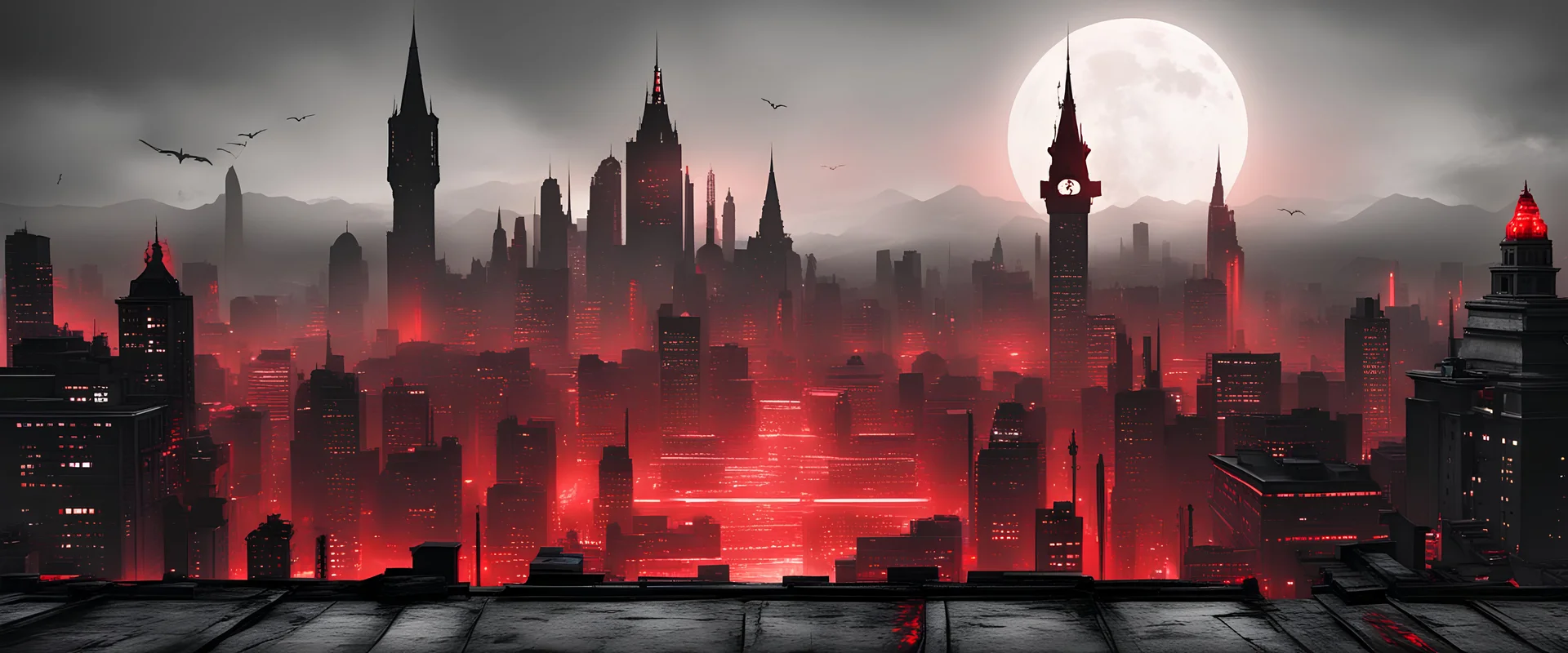 vampire ninja city dark and red theme