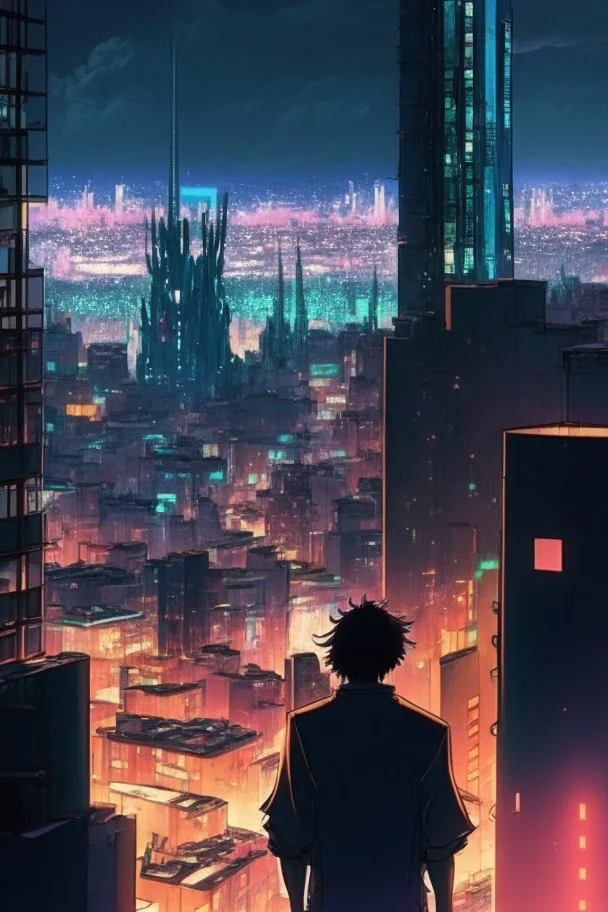 Cyberpunk City skyline