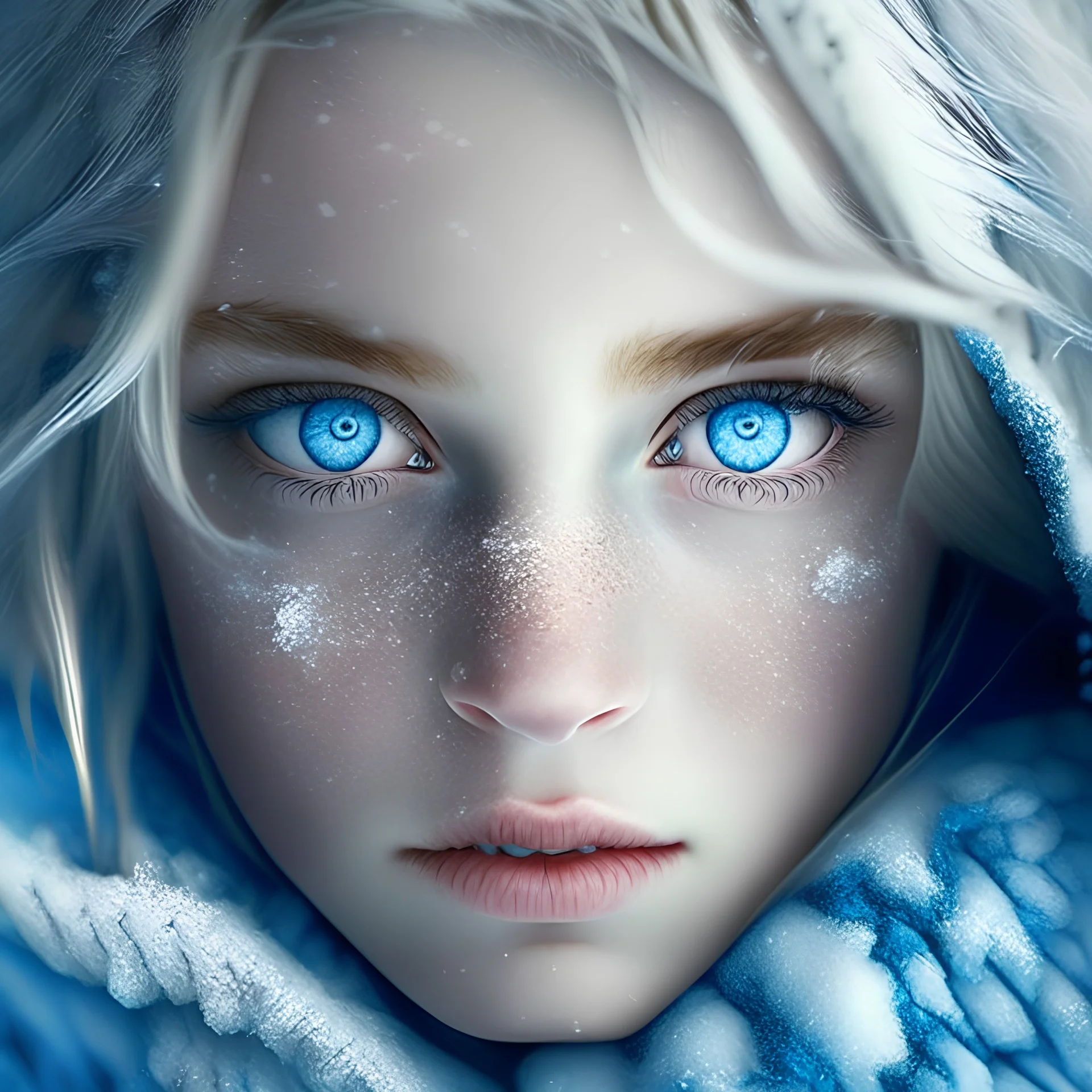 winter girl blue eyes