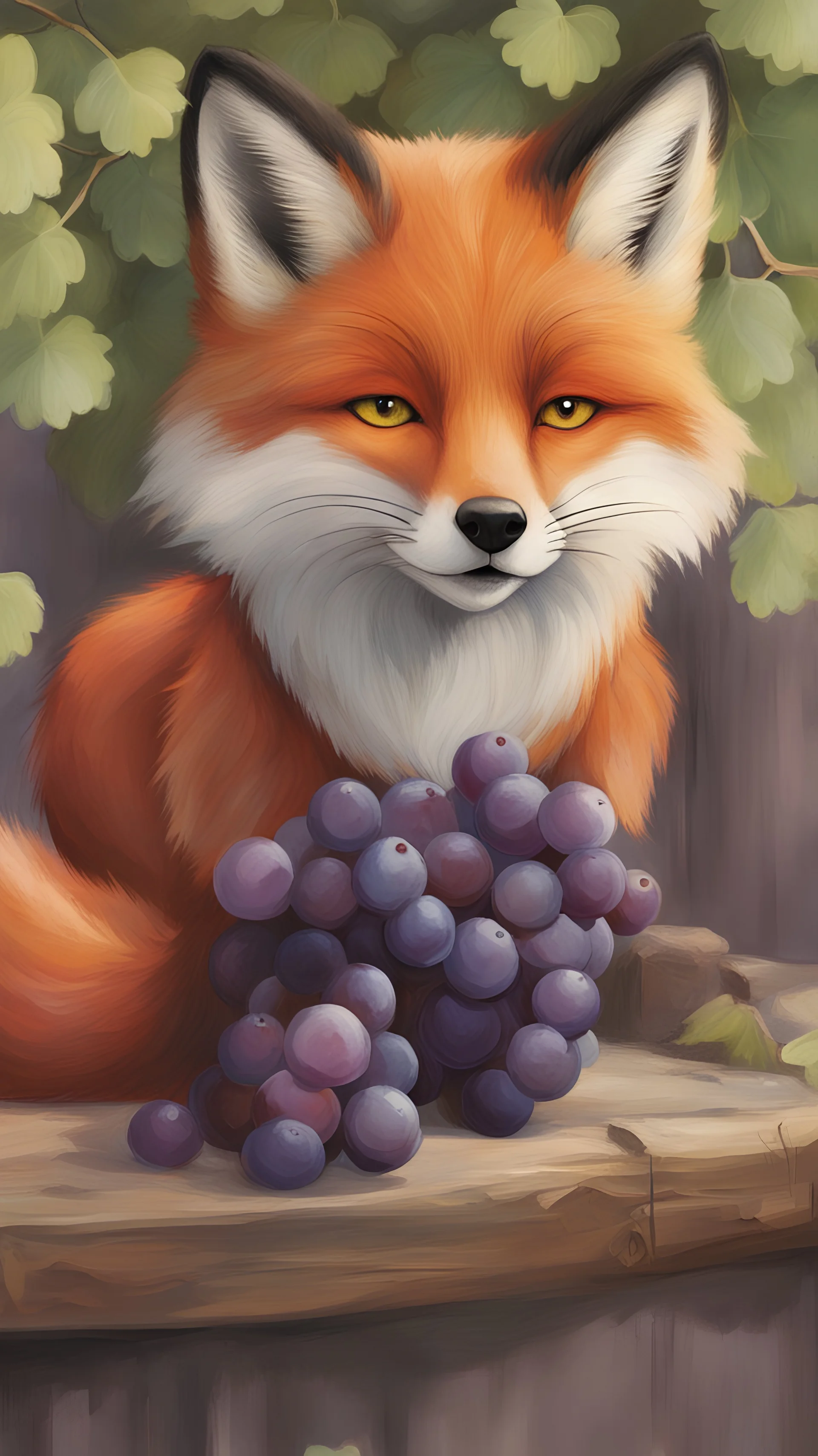 After trying for a long time, FOX started thinking that trying now is useless. FOX started saying to herself that now HE doesn't want these grapes, they are sour.