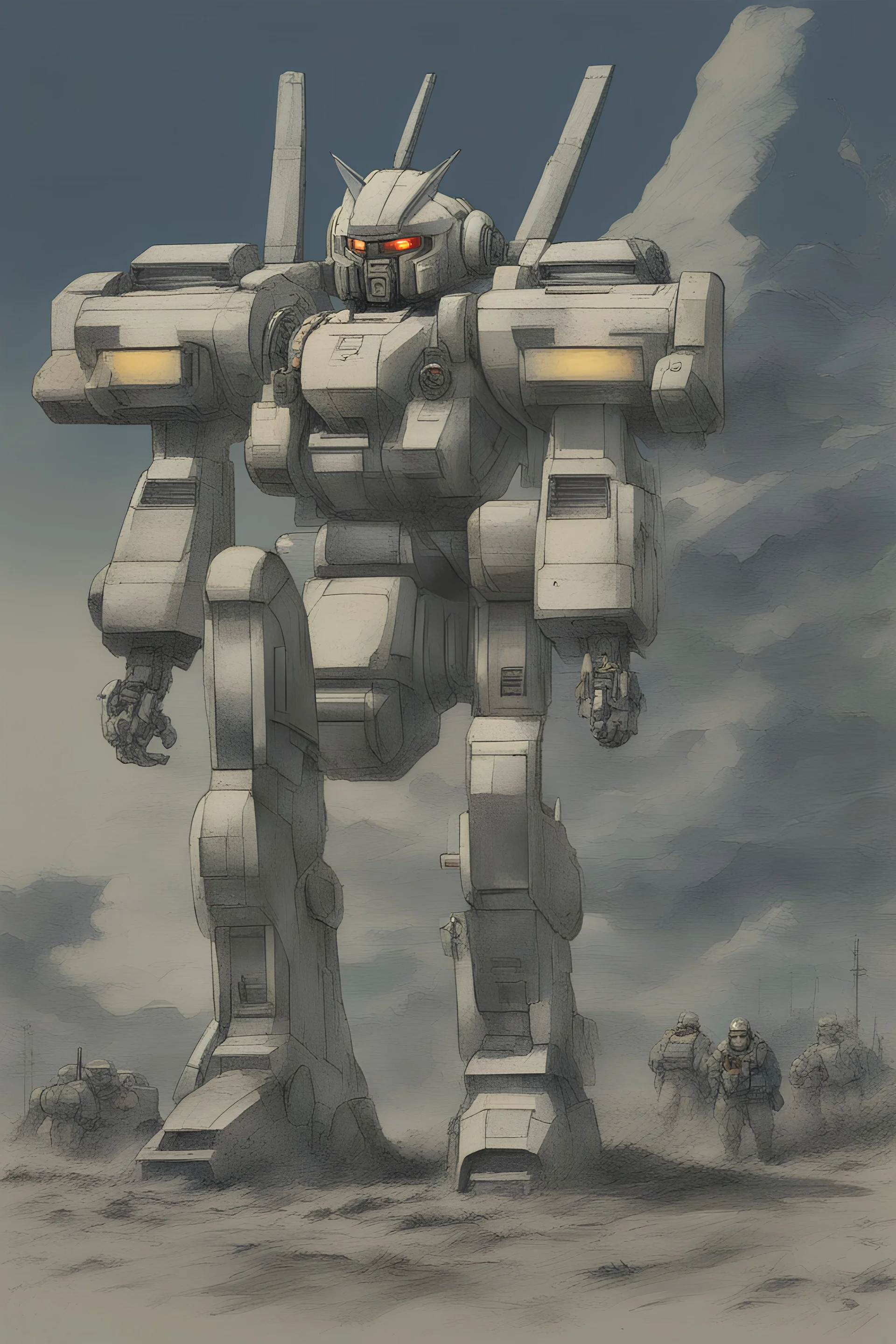 80s mecha, dougram style, alternative history, realistic war photo
