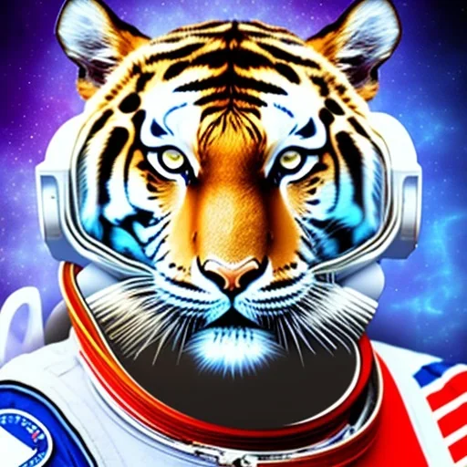 Tigre com roupa de astronauta