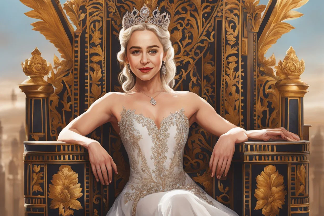 Emilia Clarke skitch Oil cartoon artstyle , queen of the thrones, intricate details, highly detailed, high details, detailed portrait, masterpiece,ultra detailed, ultra quality