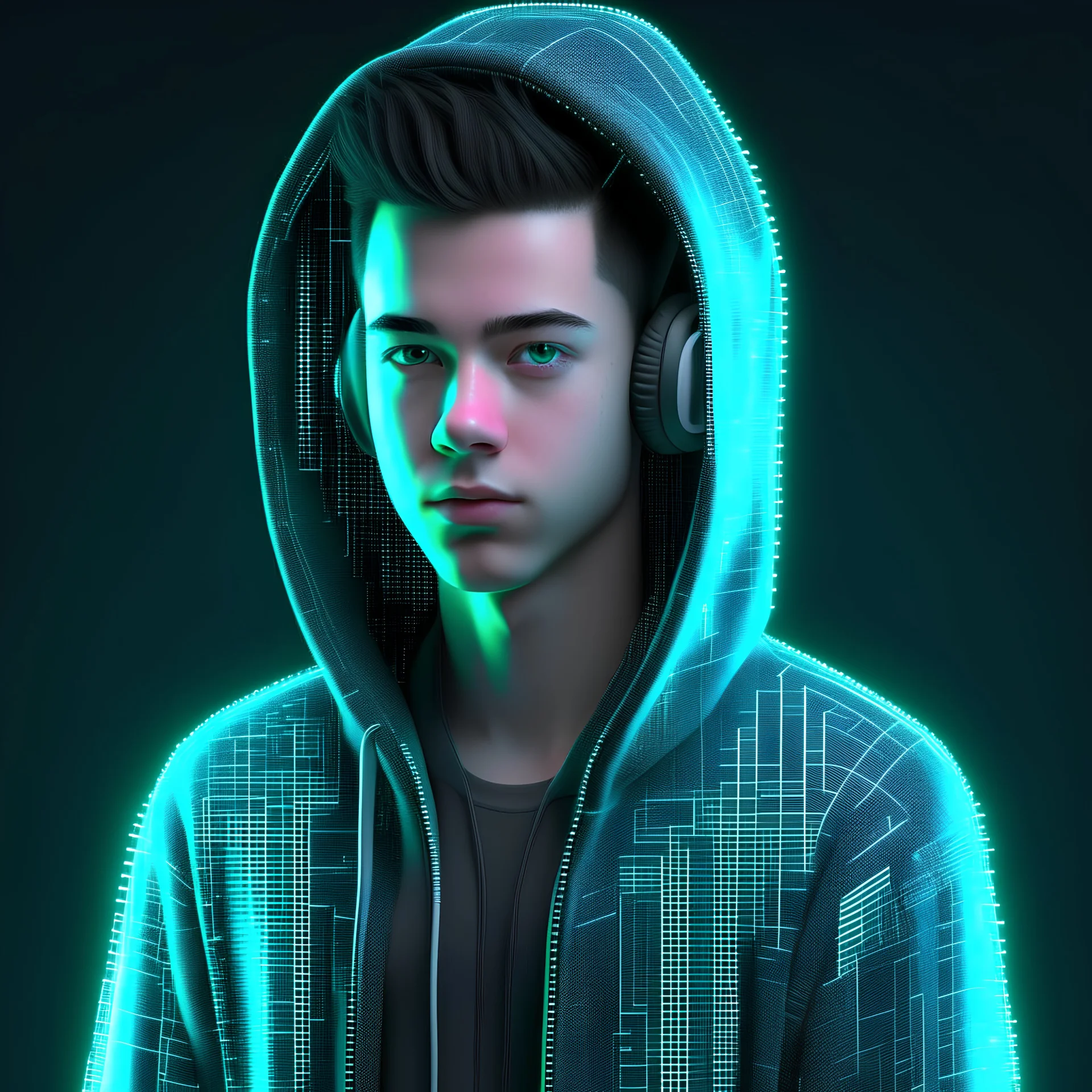 young man cyber 3D