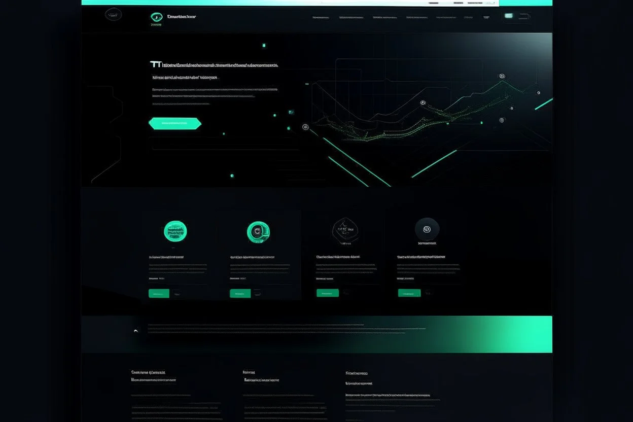 modern dark-theme landing page desktop website for a software company , ux, ui, ux/ui website –v 4 –stylize 800