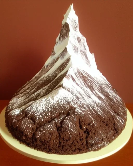 Matterhorn model made of chocolate cake