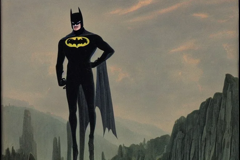 Portrait of Batman painted by Caspar David Friedrich