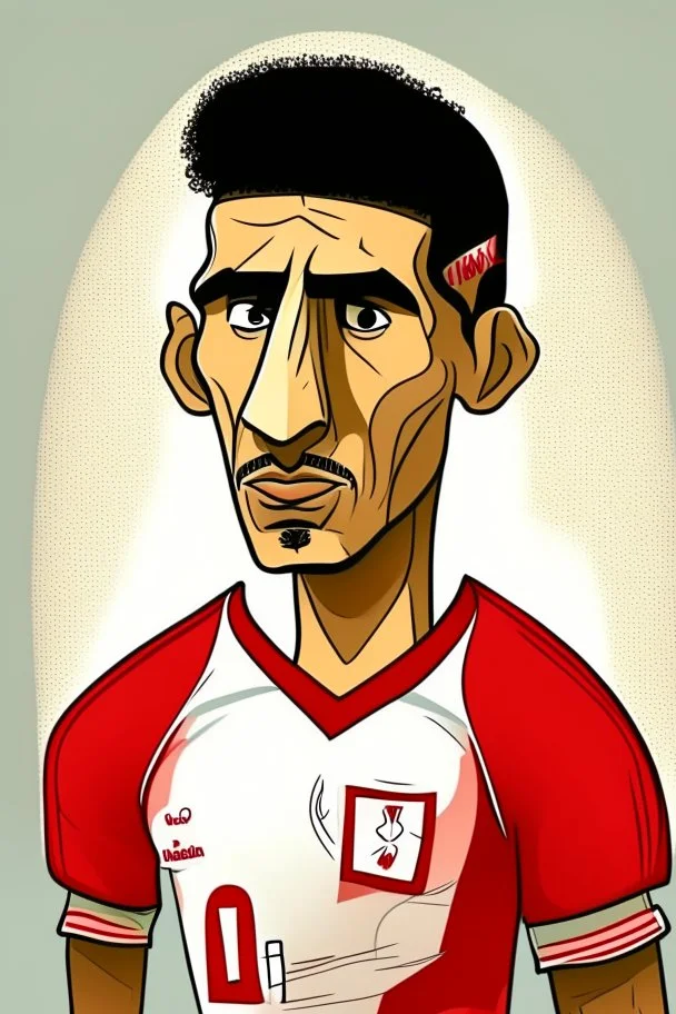 Hannibal Al-Mujabri Tunisian football player cartoon 2d