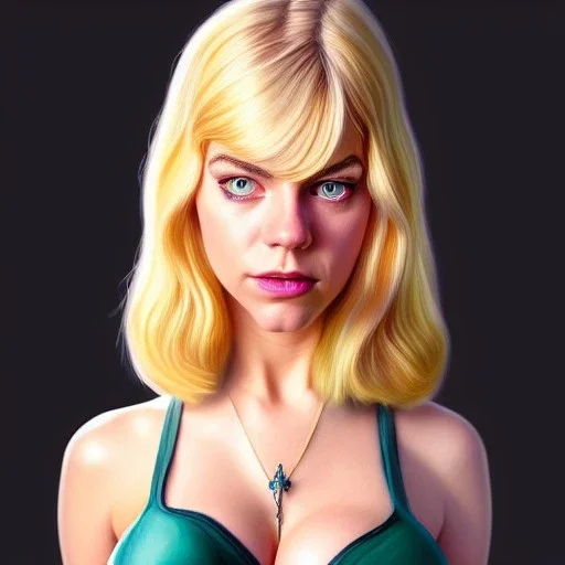 ultra detailed fullbody portrait of beautiful busty Gwen Stacy , extremely detailed digital painting, extremely detailed face,crystal clear eyes, in the style of robert e howard and pablo oliveira and Ken Kelley and Keith Parkinson ,mystical colors,perfectly centered image, perfect composition, rim light, beautiful lighting,8k, stunning scene, raytracing