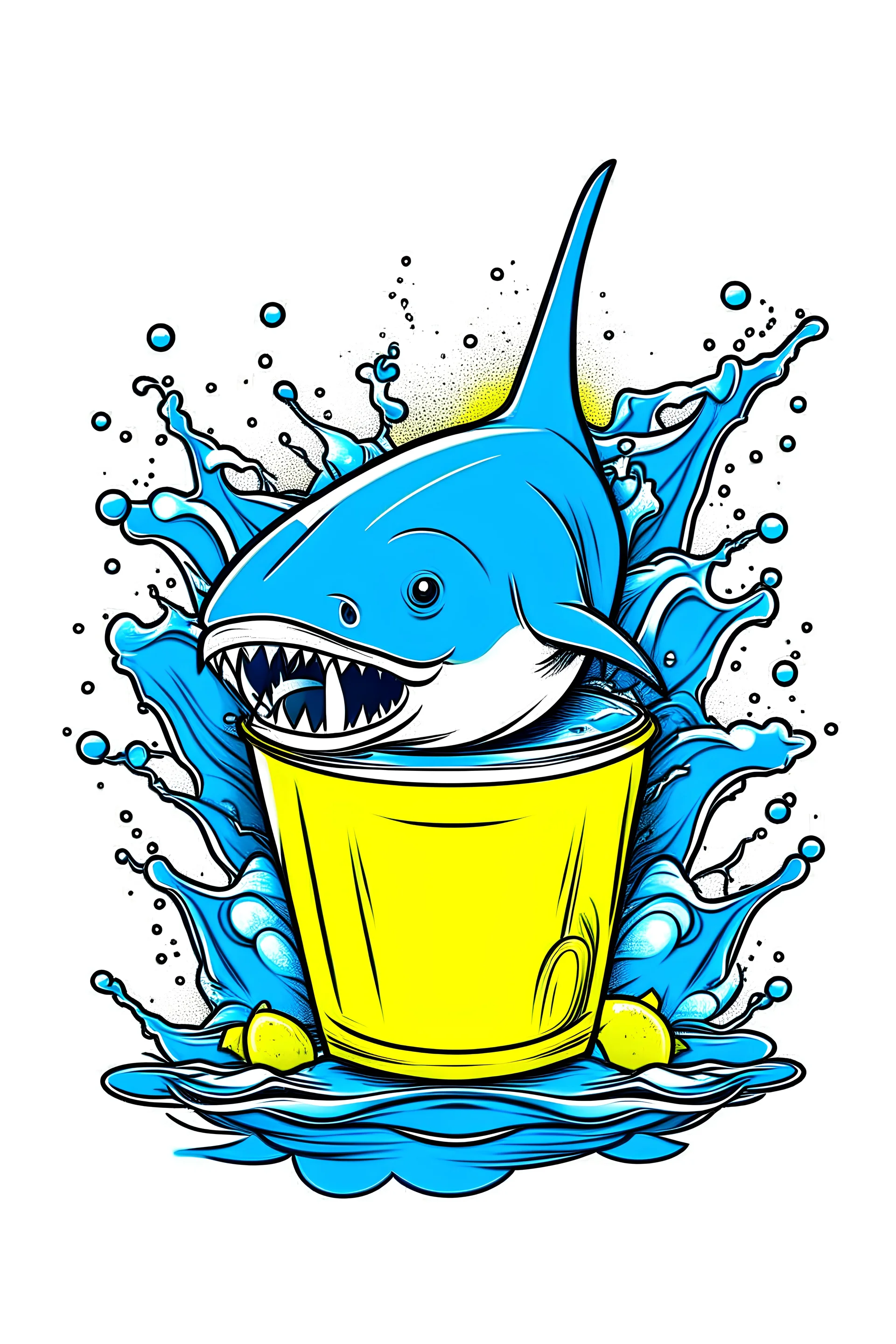 A Shark Lemonade vector image for a t-shirt on a white background