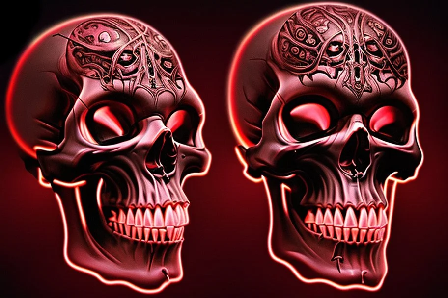 hundreds of non-anatomically correct, dark comic art, graphic novel,human skulls stacked into a wall unusual neon lighting, high velocity, 64k, dystopian, vray, a picture of a dark, comedic, anatomically correct wall of colorful tightly packed skulls of varying sizes and expressions, photo realistic, insanely meticulous, highly detailed, part of a collection of bones on display, 64k, dystopian, vray ,made by davinci