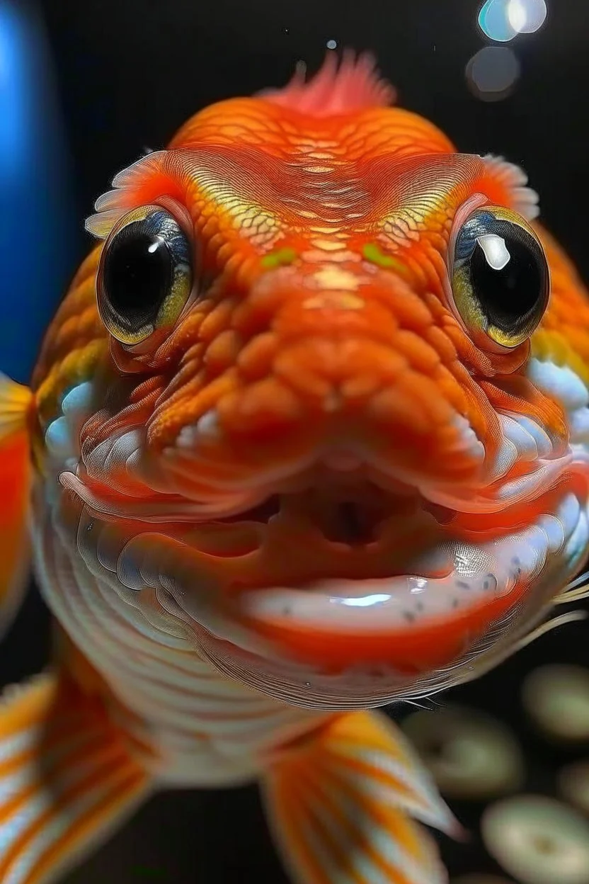 one fish with human smile